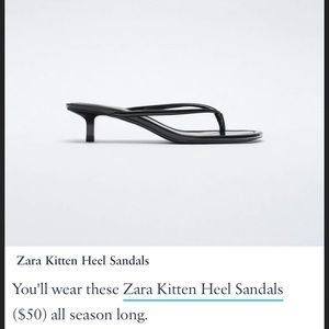 Black Zara kitten heel sandals